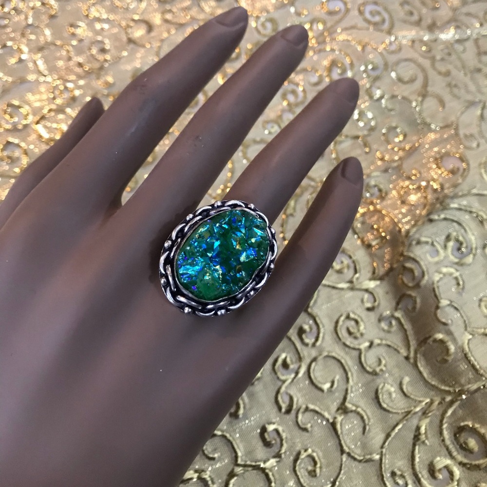 NEW Druzy Gemstone Ring Sz 7.25
